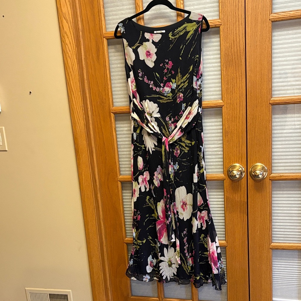 Talbots Pure Silk Floral Fit n Flare Maxi Dress
